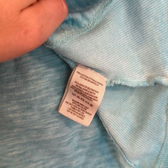 Free People Shell sleeve lace trim Henley turquoise small - Picture 5 of 11